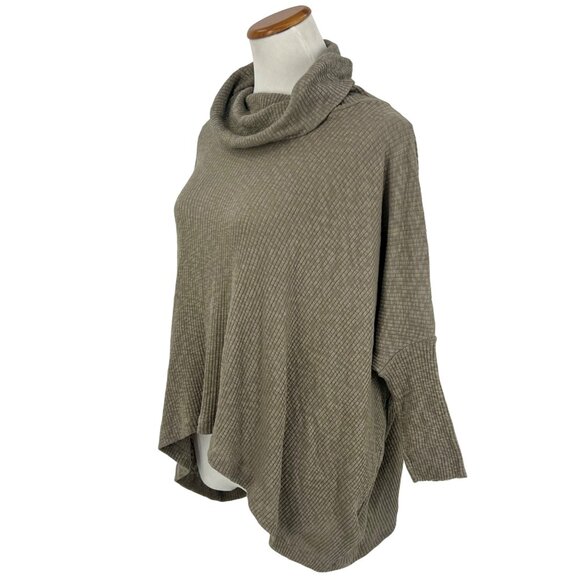 NWT Free People x FP Beach Taupe Cocoon Cowl Neck Dolman Sleeve Knit Poncho Swea - Picture 7 of 16